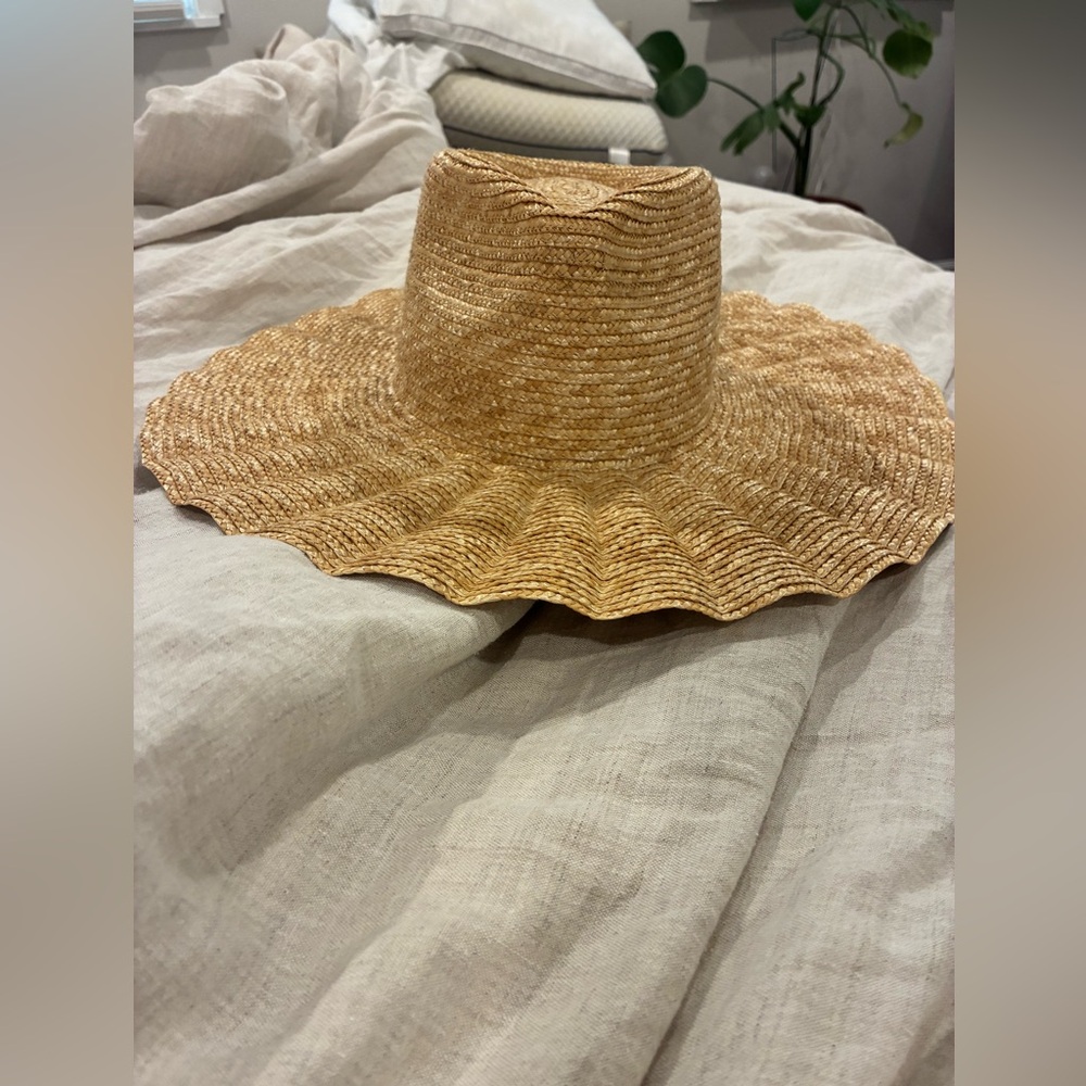 Tan Straw Sun Hat with Wide Brim